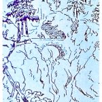 Via Mala-Schlucht (Zeichnung J. W. von Goethe 1788/Diashow Dauerausstellung Kirchgemeinde St. Martin, CH-Zillis)_Entdeckungstour durch das malerische Engadin
